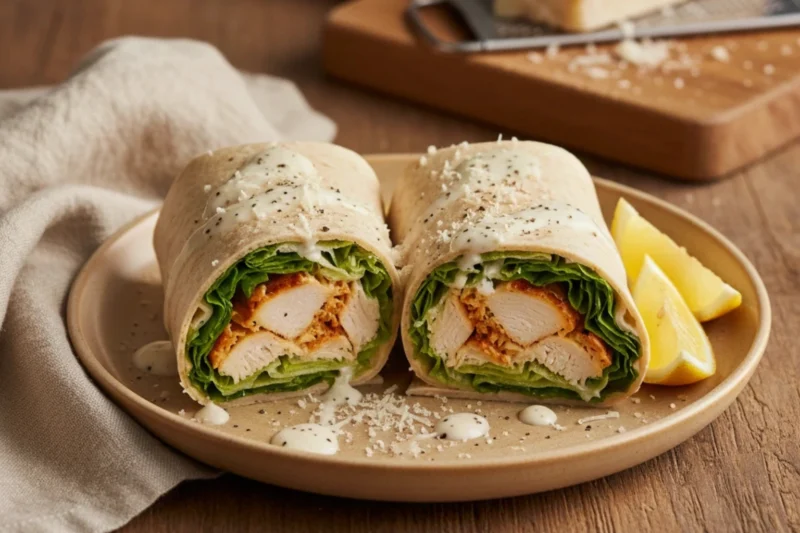 10-Minute Chicken Caesar Wraps Fast Lunch Idea
