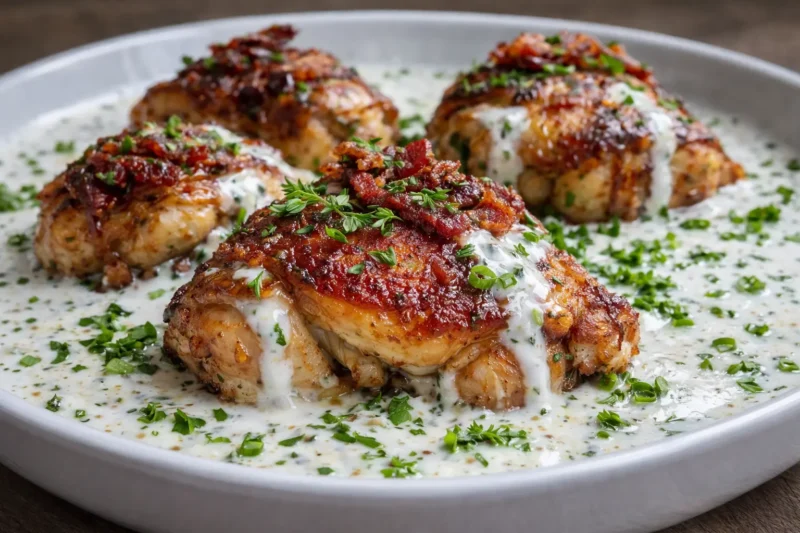 Keto Bacon Ranch Chicken Thighs Easy One-Pan Low-Carb Dinner