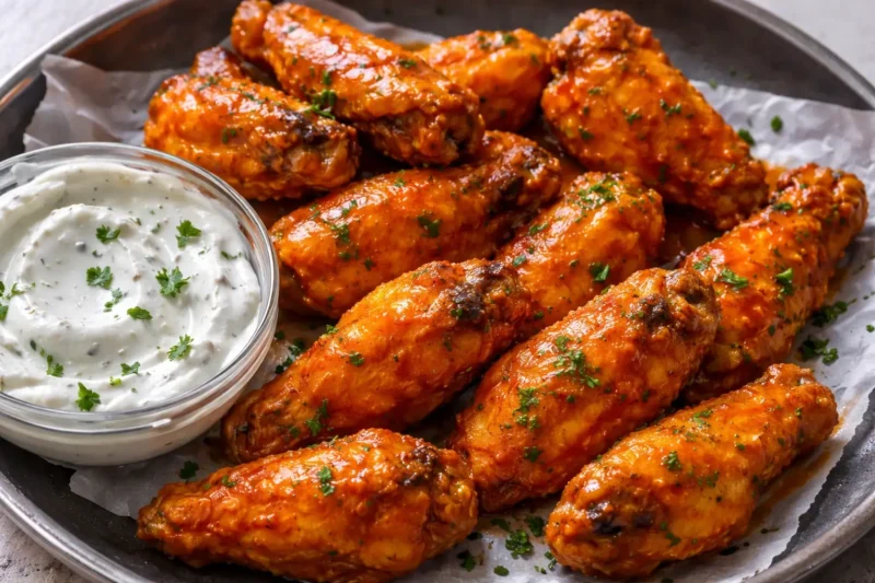 Buffalo Chicken Wings Crispy Oven Baked High Protein Dinner