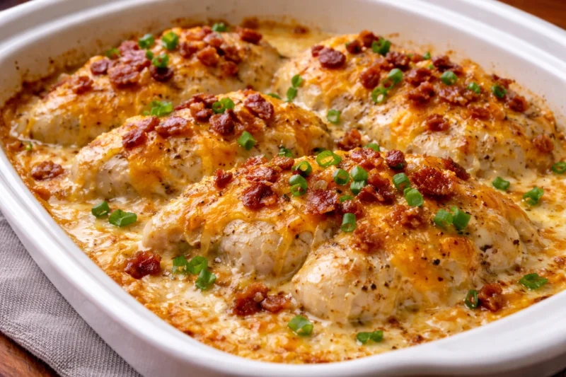 Cheesy Chicken Bake Easy High Protein Dinner in One Pan