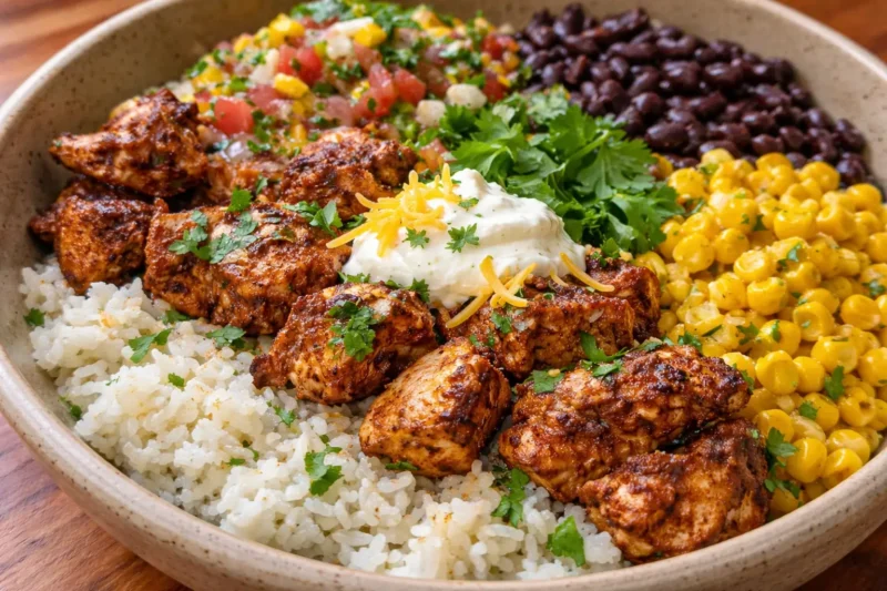 Chicken Burrito Bowl Easy High Protein Dinner for Busy Weeknights