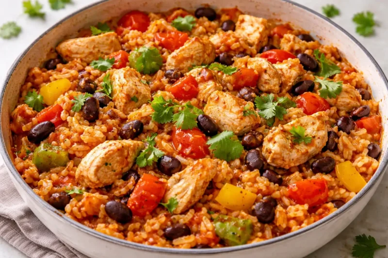 Mexican Chicken Rice Easy High Protein One Pan Dinner