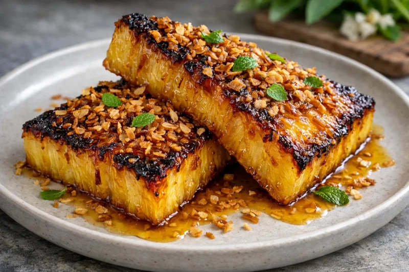 Honey Lime Roasted Pineapple Easy Summer Dessert for BBQs