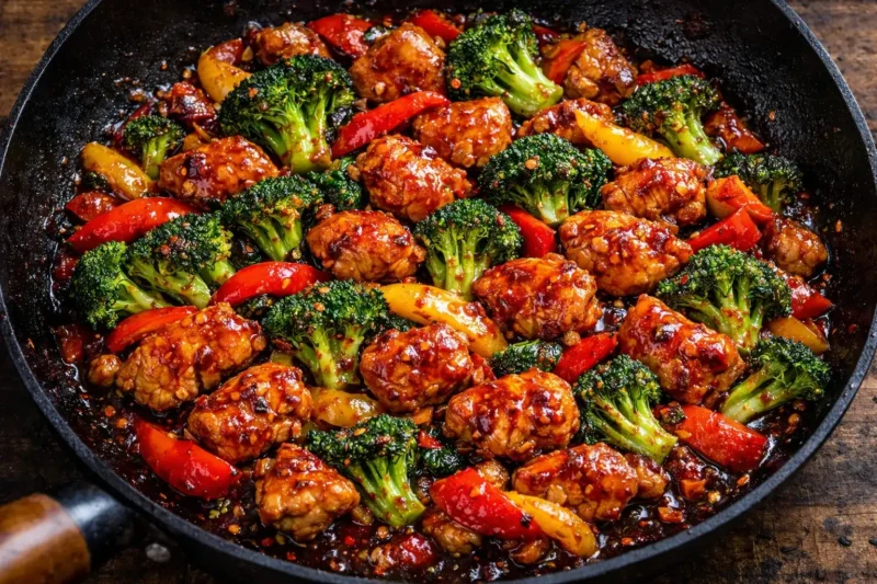 Spicy Chicken Stir Fry High Protein One Pan Dinner